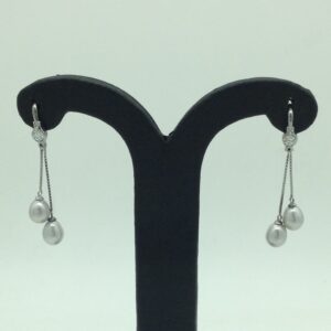 Pearl Silver Ear Hangings JER0097