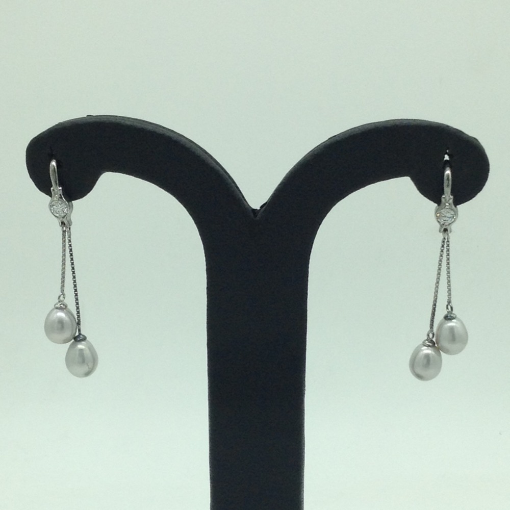 Pearl Silver Ear Hangings JER0097