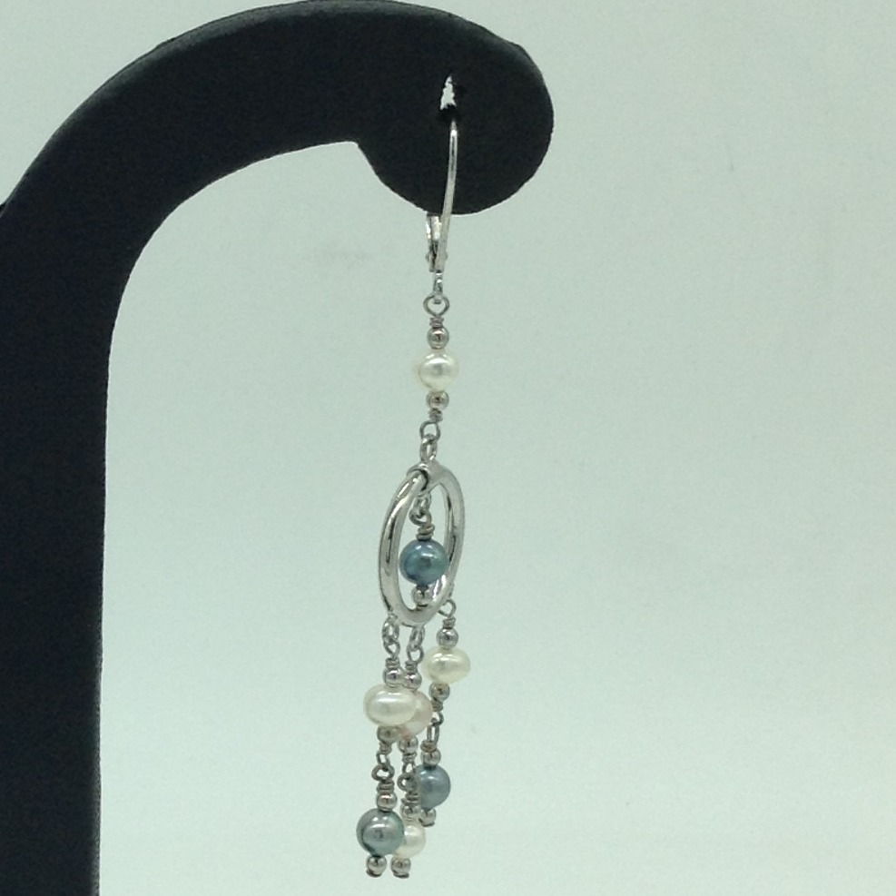 Pearl Silver Ear Hangings JER0094 - Image 3