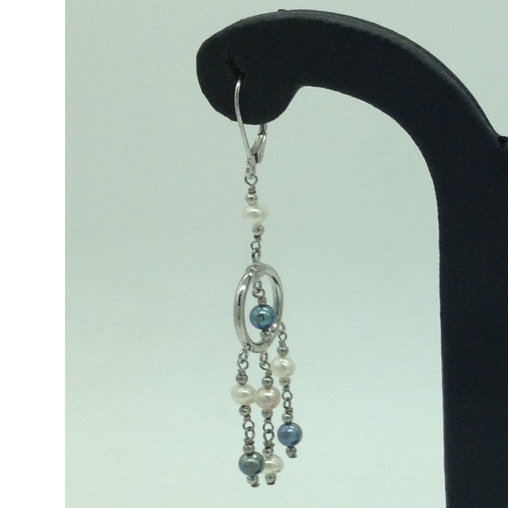 Pearl Silver Ear Hangings JER0094 - Image 2