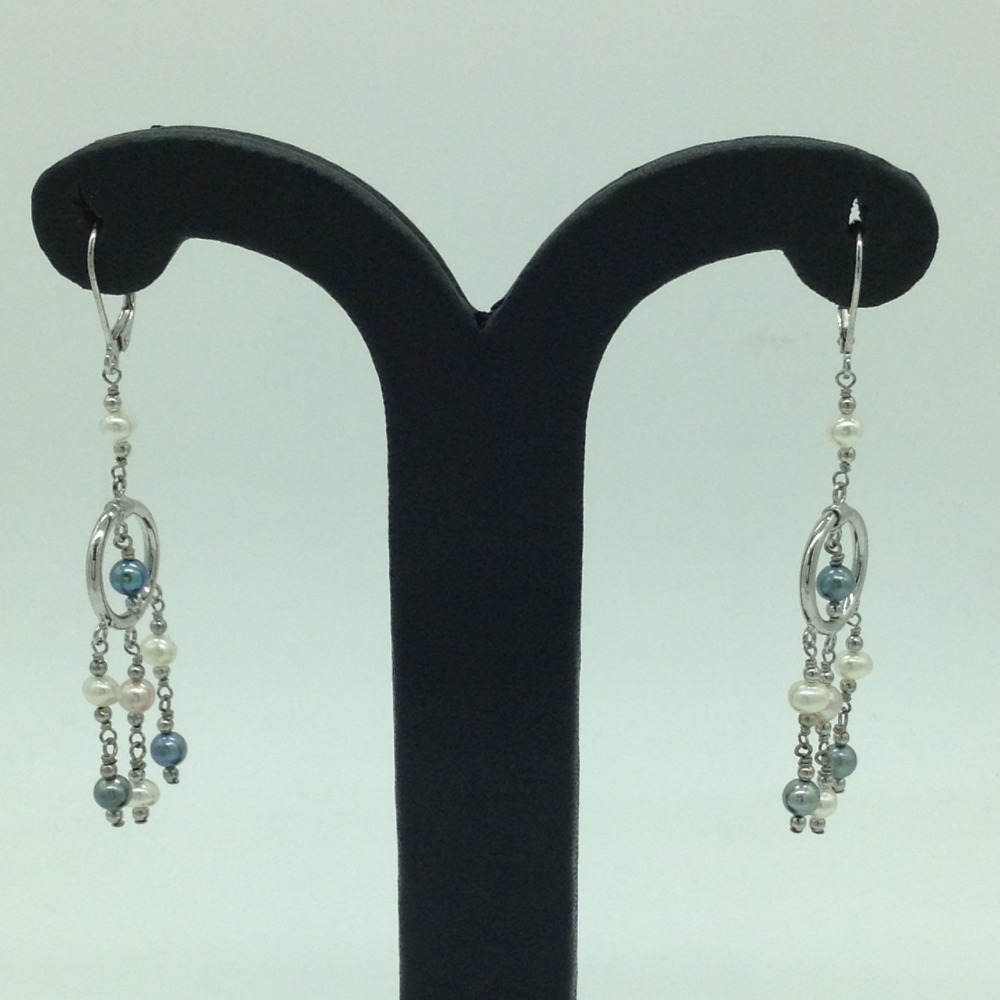 Pearl Silver Ear Hangings JER0094