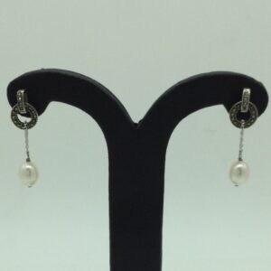 Pearl Silver Ear Hangings JER0092