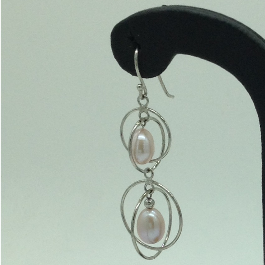Pearl Silver Ear Hangings JER0091 - Image 2