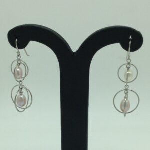 Pearl Silver Ear Hangings JER0091