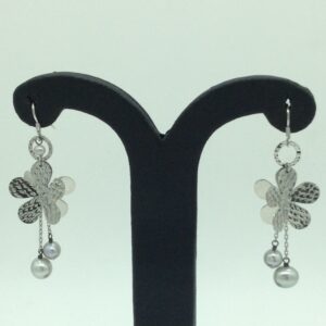 Pearl Silver Ear Hangings JER0087
