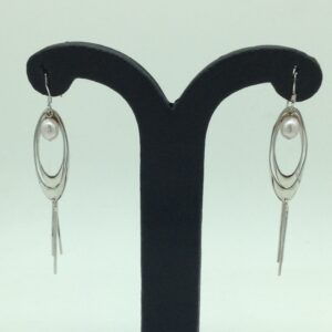 Pearl Silver Ear Hangings JER0084