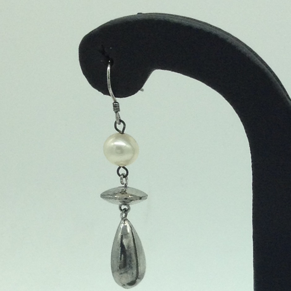 Pearl Silver Ear Hangings JER0083 - Image 2