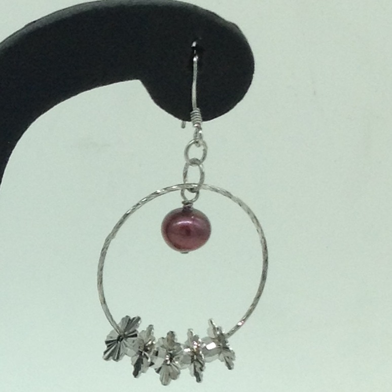 Pearl Silver Ear Hangings JER0082 - Image 3