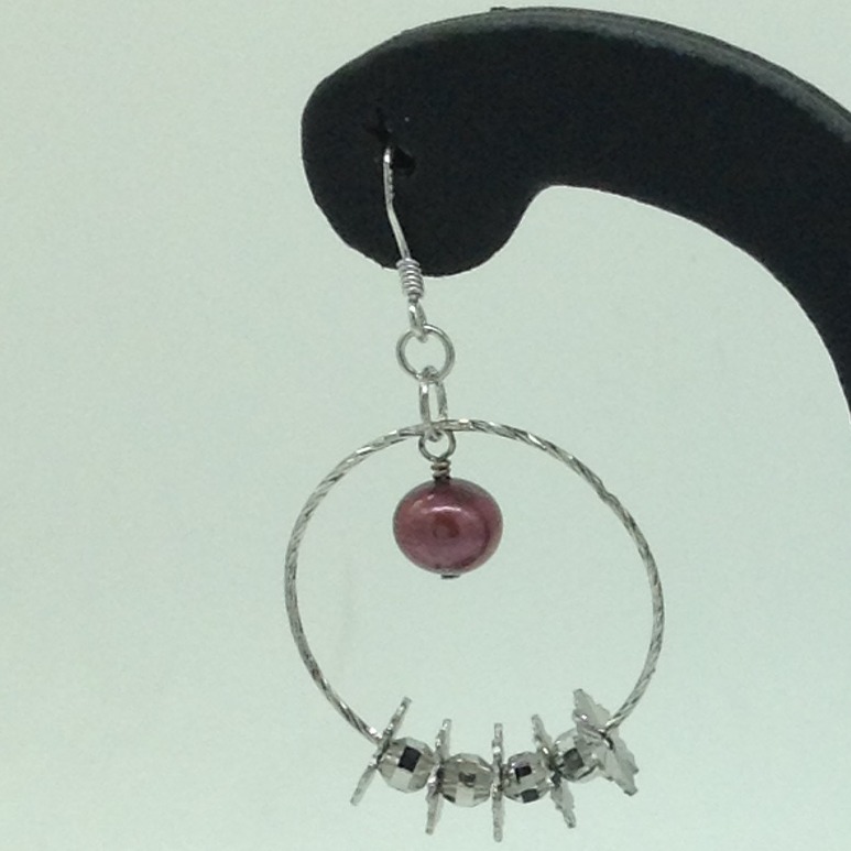 Pearl Silver Ear Hangings JER0082 - Image 2