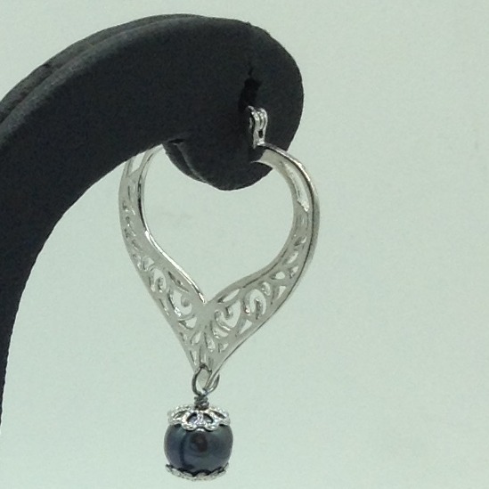 Pearl Silver Ear Hangings JER0081 - Image 2