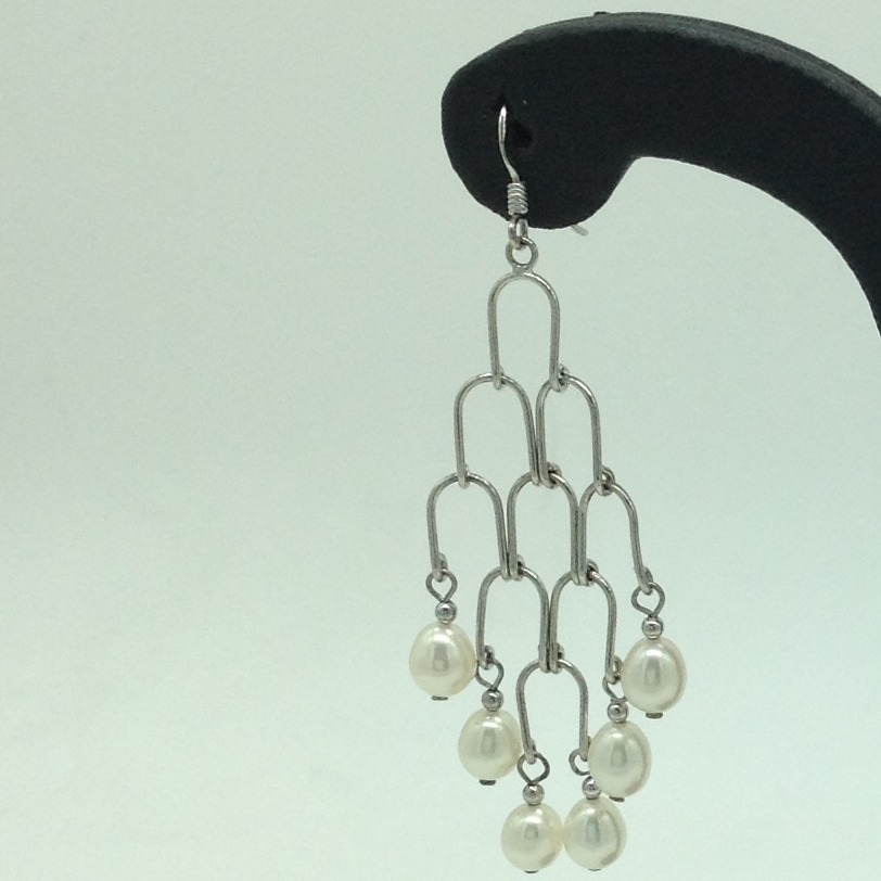 Pearl Silver Ear Hangings JER0080 - Image 2