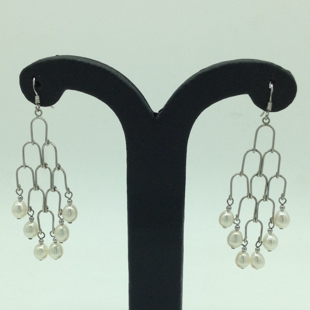 Pearl Silver Ear Hangings JER0080