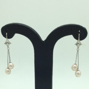 Pearl CZ Silver Ear Hangings JER0074