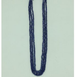 Natural Blue Sapphires Round Faceted 3 Layers Necklace JSB0146
