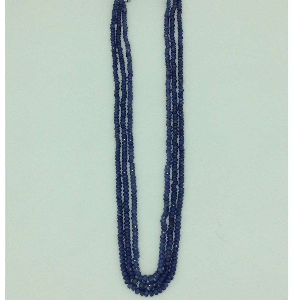 Natural Blue Sapphires Round Faceted 3 Layers Necklace JSB0146