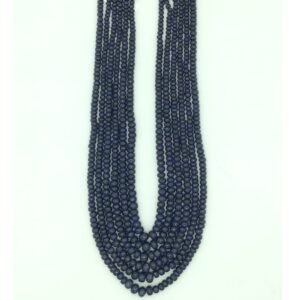 Natural Blue Sapphires Round Plain 6 Layers Necklace JSB0145