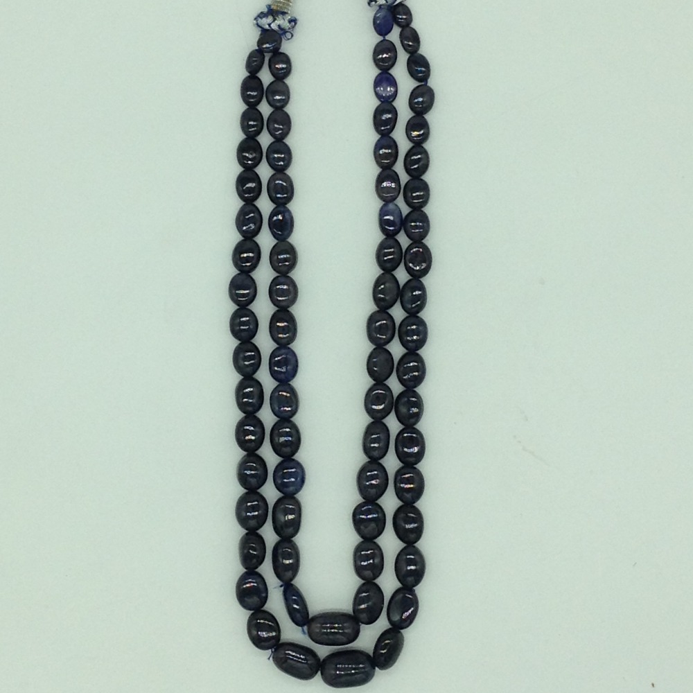 Natural Blue Sapphires Oval Aweja 2 Layers Necklace JSB0144