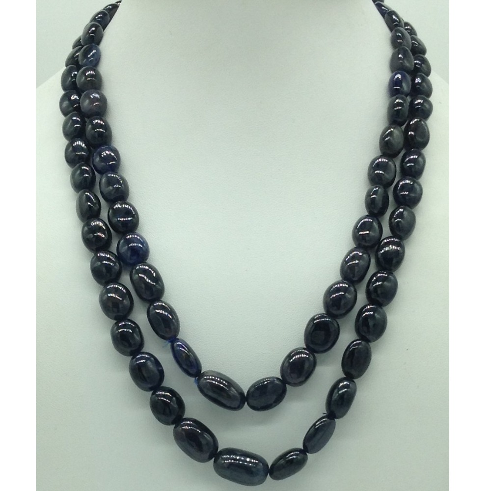 Natural Blue Sapphires Oval Aweja 2 Layers Necklace JSB0144