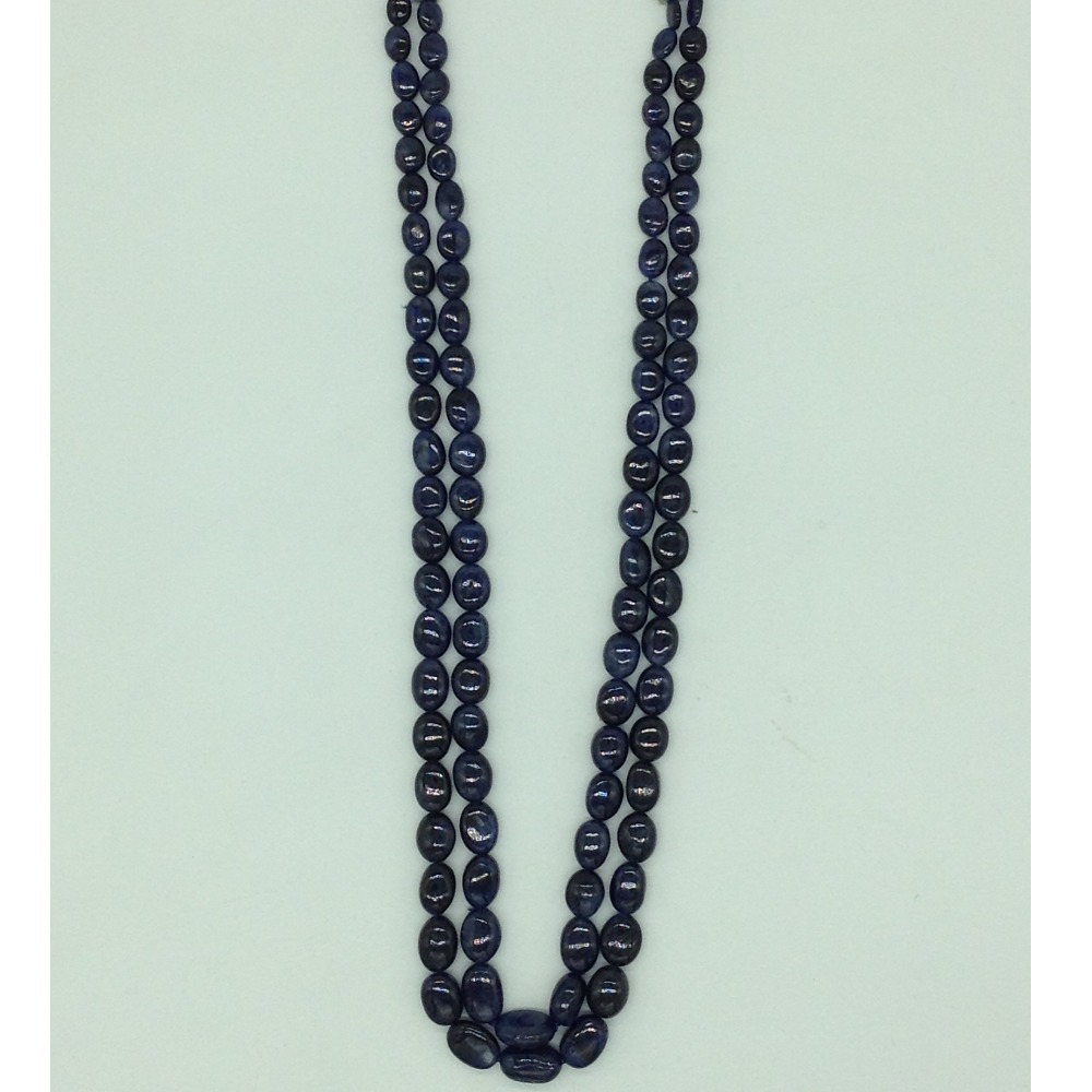 Natural Blue Sapphires Oval Aweja 2 Layers Necklace JSB0143
