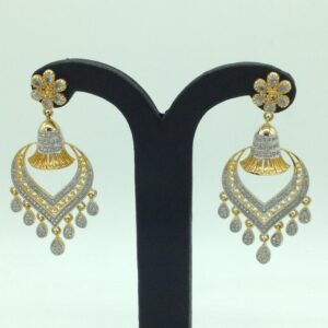 White CZ Stones Ear Hangings JER0062