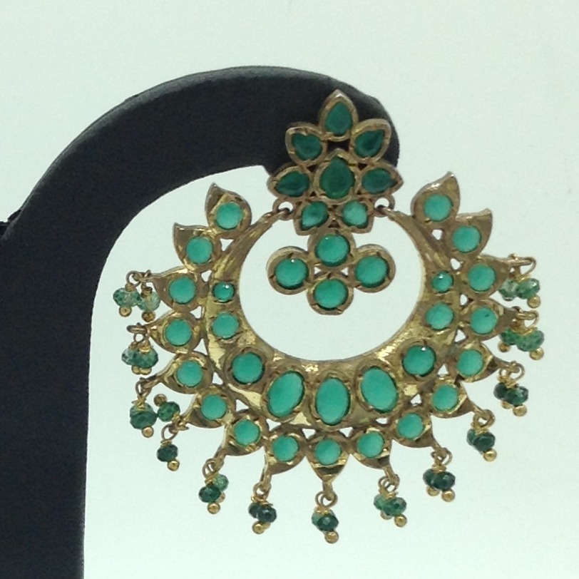 Green CZ Stones Ear Chand Bali JER0053 - Image 3