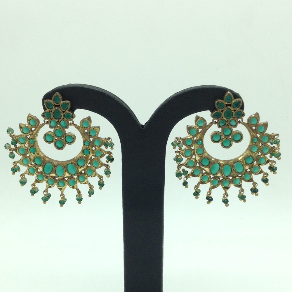 Green CZ Stones Ear Chand Bali JER0053