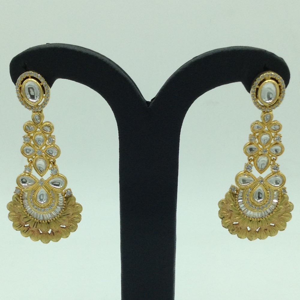White CZ Stones Ear Hangings JER0037