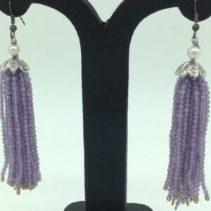 Purple Amethyst Stones Ear Chandelier Hangings JER0022