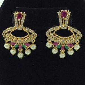 Multicolour CZ Stones Ear Hangings JER0009