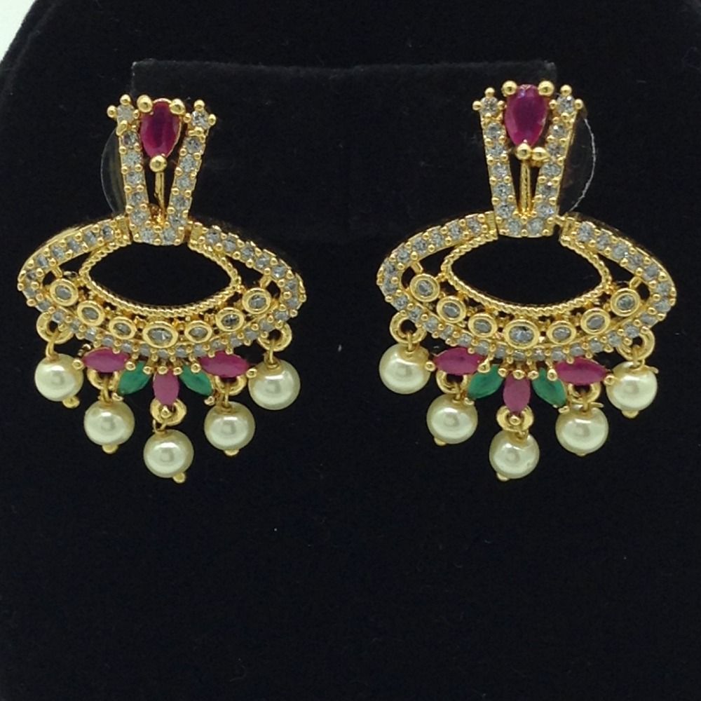 Multicolour CZ Stones Ear Hangings JER0009