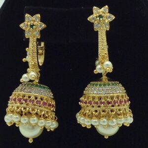 Multicolour CZ Stones Ear Jhumki JER0007