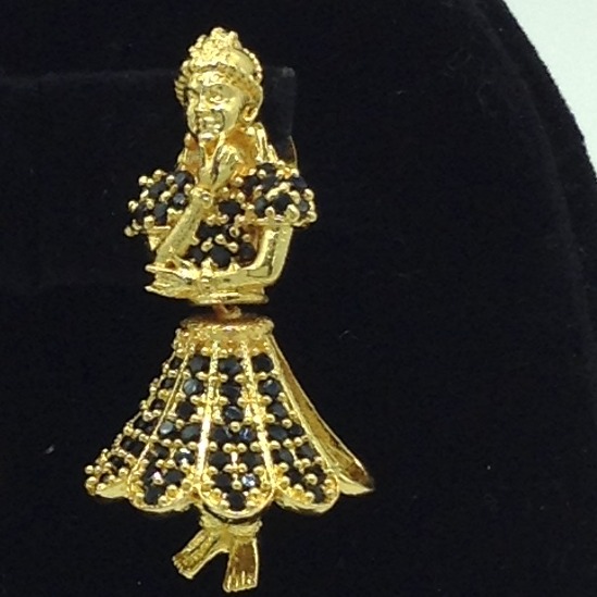 Black CZ Stones Dancing Doll Ear Hangings JER0004 - Image 3
