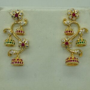 Multicolour CZ Stones Ear Jhumki JER0002