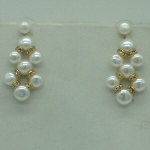 Freshwater White Button Pearls ZigZag Necklace Set JPP1084