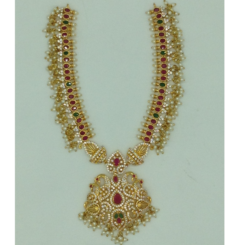 Multicolour cz long necklace set jnc0125 - Image 4