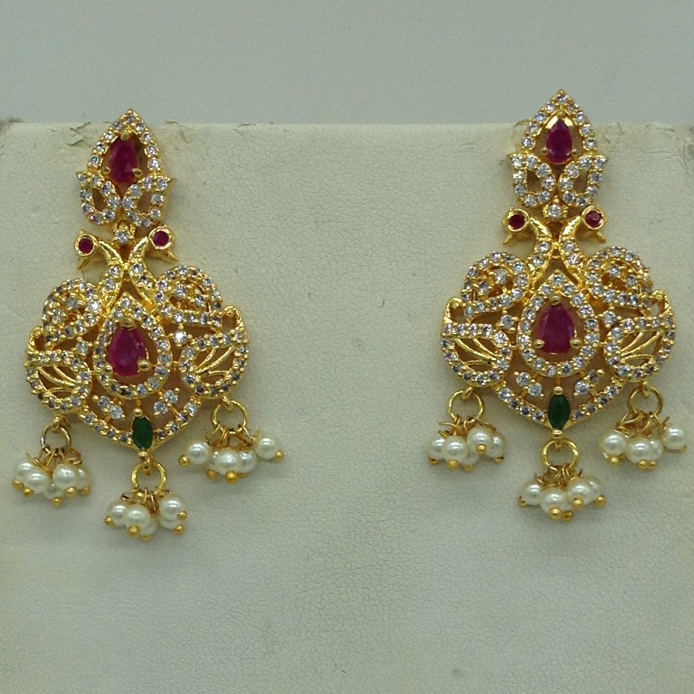 Multicolour cz long necklace set jnc0125 - Image 3