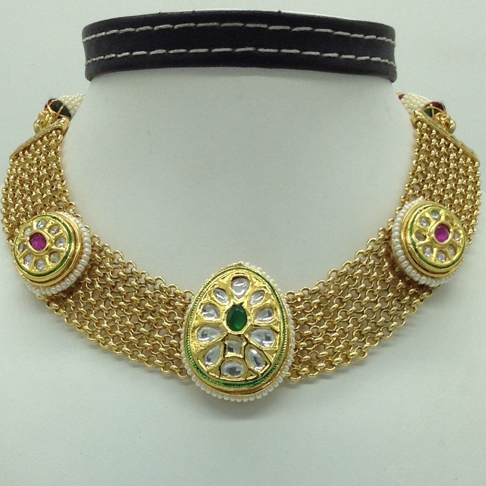 Multicolour Kundan Jali Necklace Set JNC0122