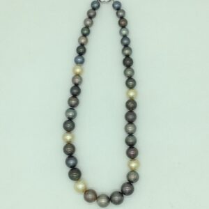 Muliticolour Round Tahitian South Sea Pearls Strand JPM0409