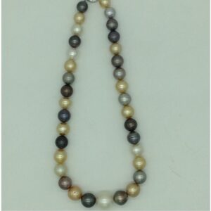 Muliticolour Round Tahitian South Sea Pearls Strand JPM0408