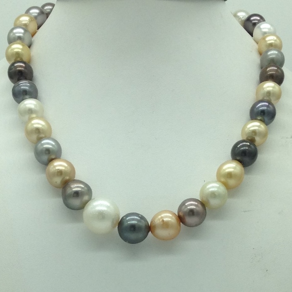 Muliticolour Round Tahitian South Sea Pearls Strand JPM0408