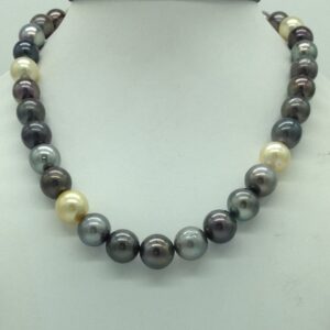 Muliticolour Round Tahitian South Sea Pearls Strand JPM0406