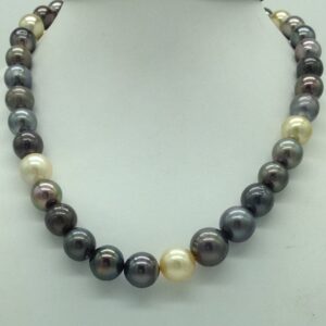 Muliticolour Round Tahitian South Sea Pearls Strand JPM0402