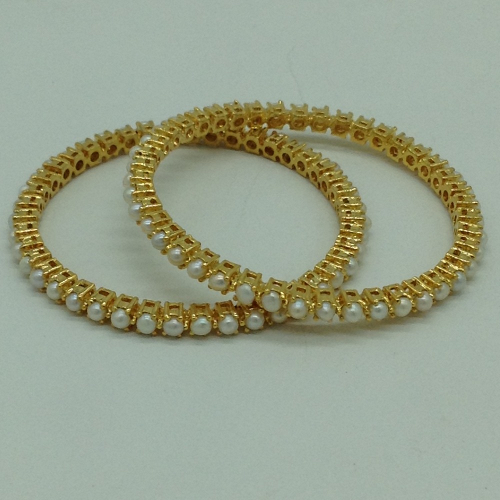 Freshwater White Button Pearls Bangles JBG0292 - Image 2