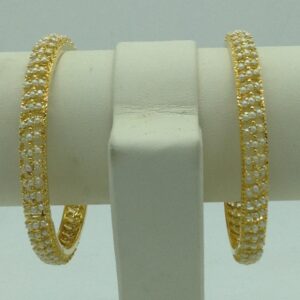 Freshwater White Button Pearls Bangles JBG0288