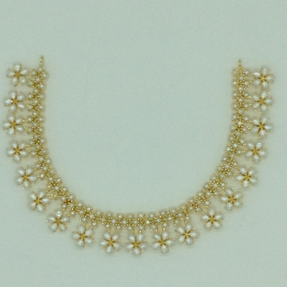 Freshwater white button pearls necklace set jnc0111 - Image 4