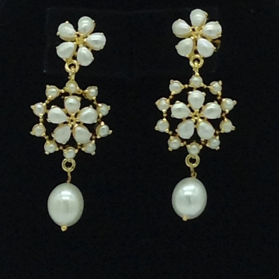 Freshwater white button pearls necklace set jnc0111 - Image 3