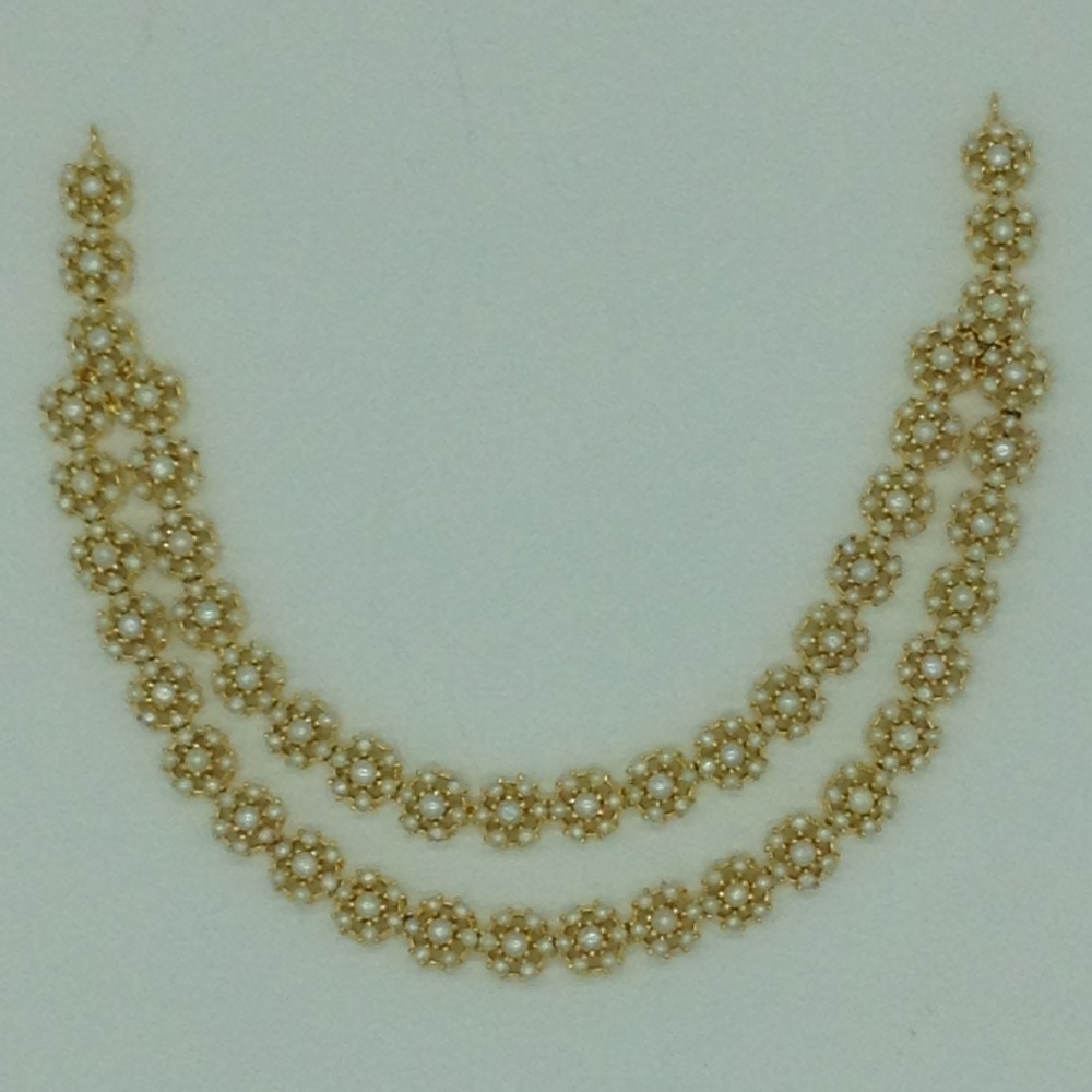 Freshwater white button pearls necklace set jnc0109 - Image 4
