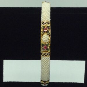 Freshwater White Khakha Seed Pearls Jali Single Bangles JBG0280