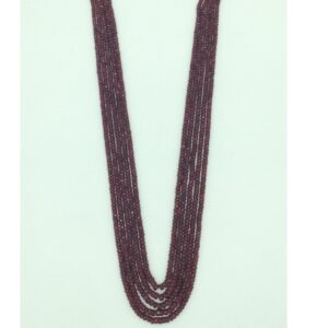 Natural Red Ruby Round Faceted 5 Layers Necklace JSR0139