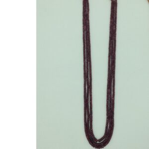 Natural Red Ruby Round Faceted 3 Layers Necklace JSR0138